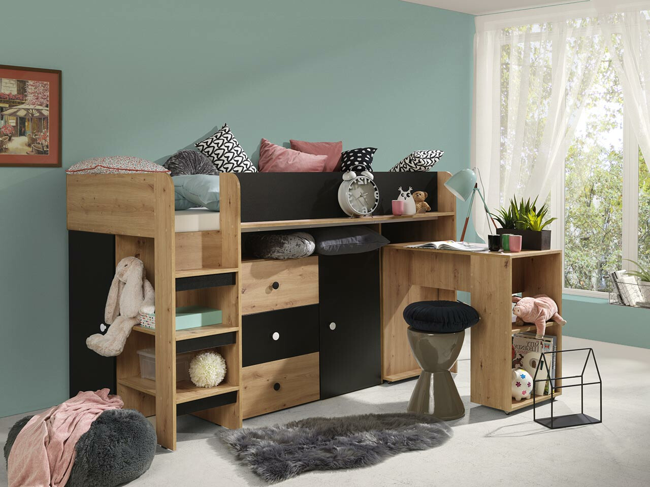 Hoogslapers Hartford 359 (Artisan eiken + Zwart)