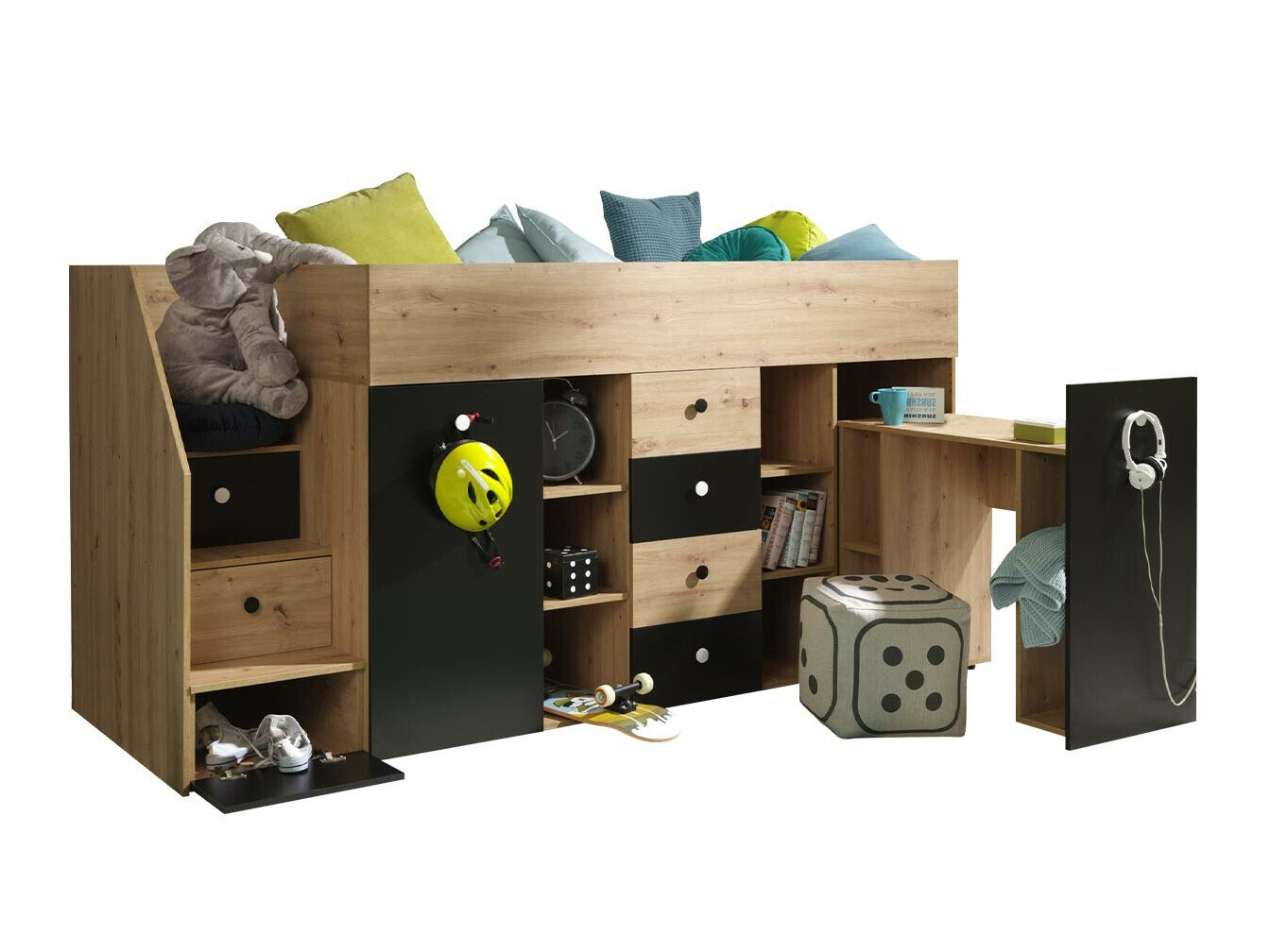 Hoogslapers Hartford 361 (Artisan eiken + Zwart)