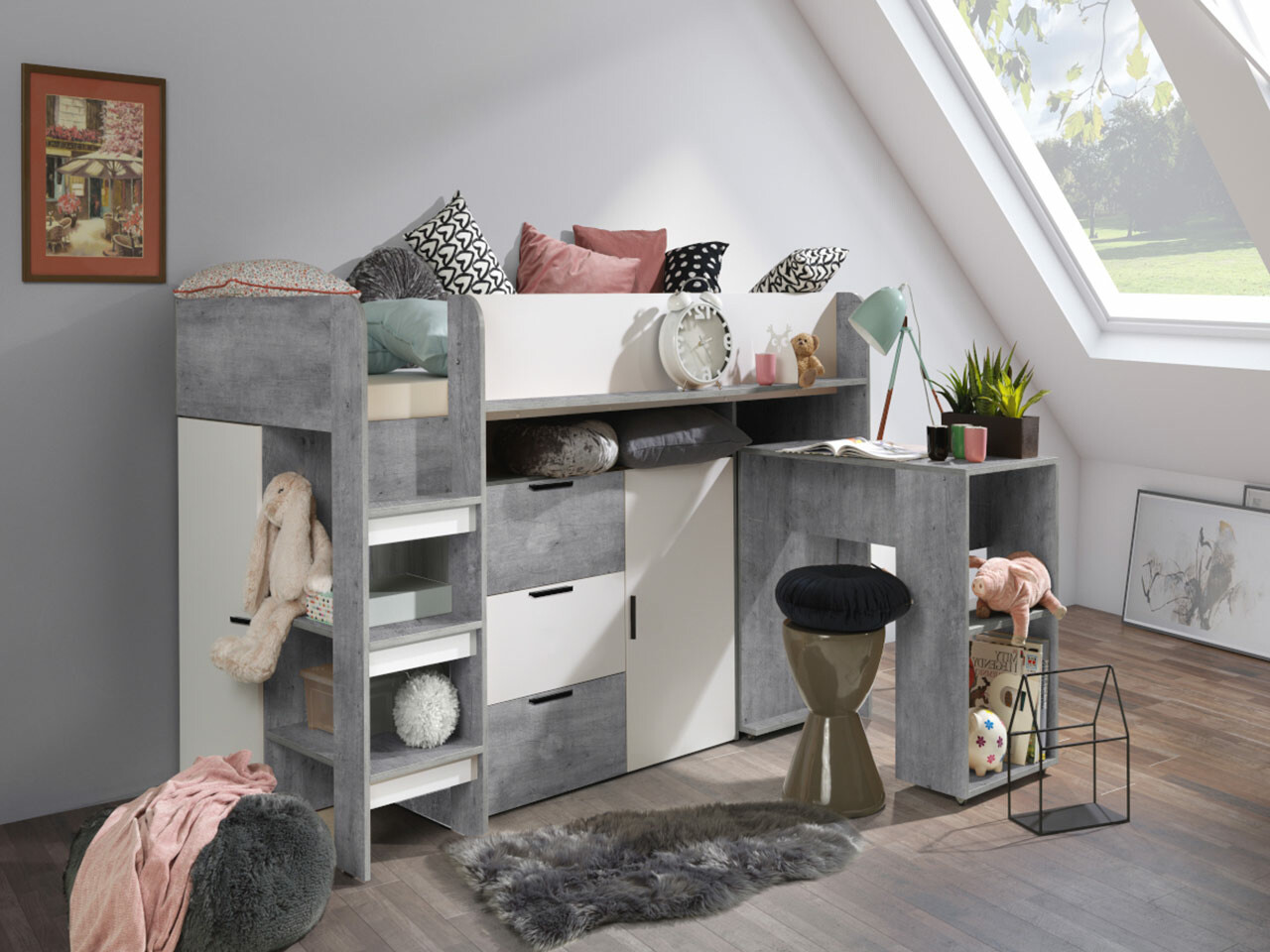 Hoogslapers Hartford 363 (Beton + Wit)