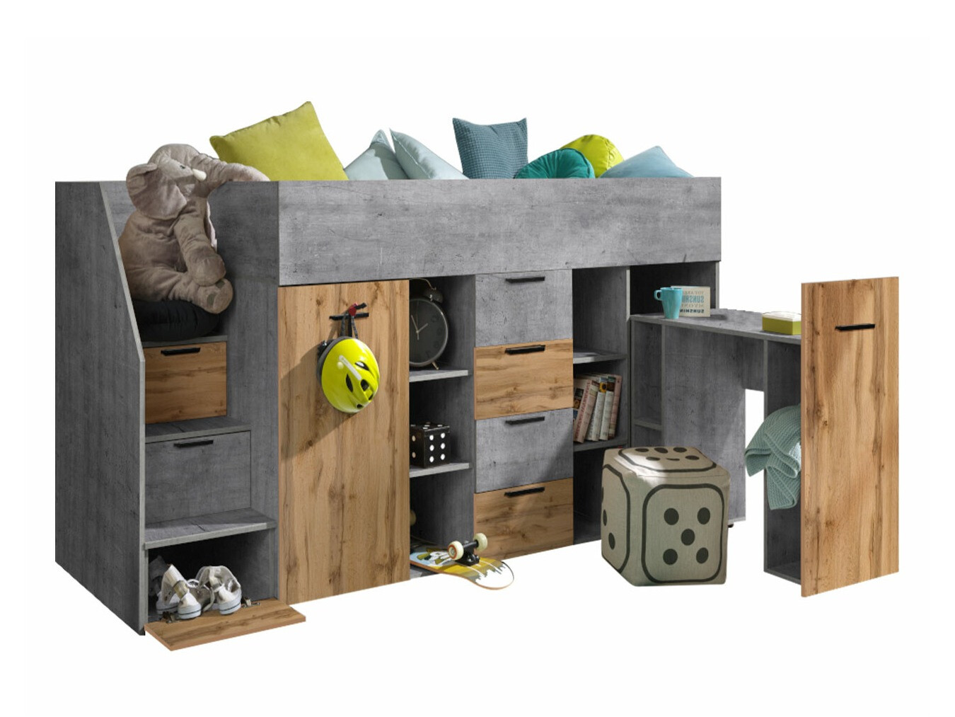 Hoogslapers Hartford 364 (Beton + Wotan eik)