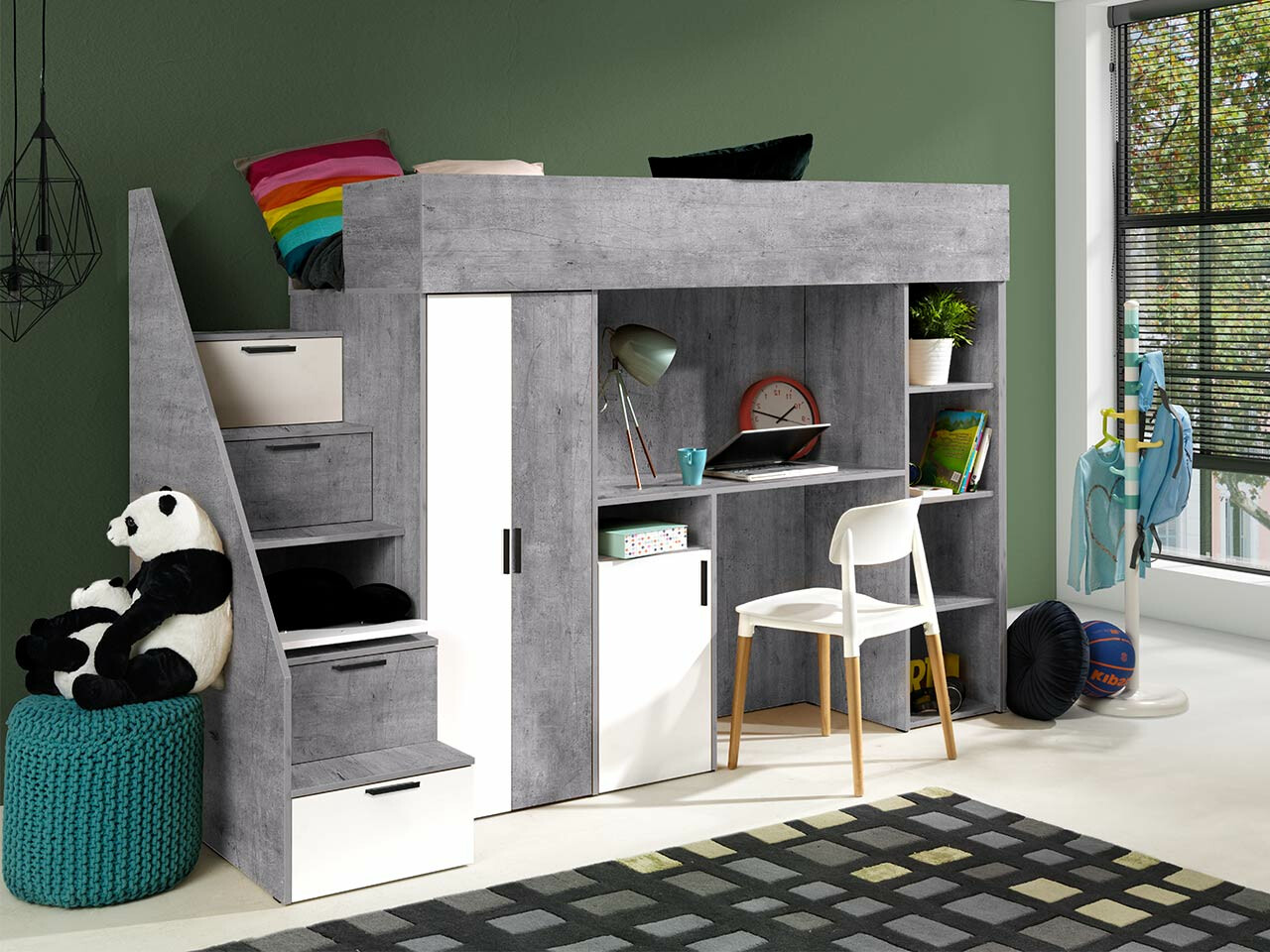 Hoogslapers Hartford 365 (Beton + Wit)