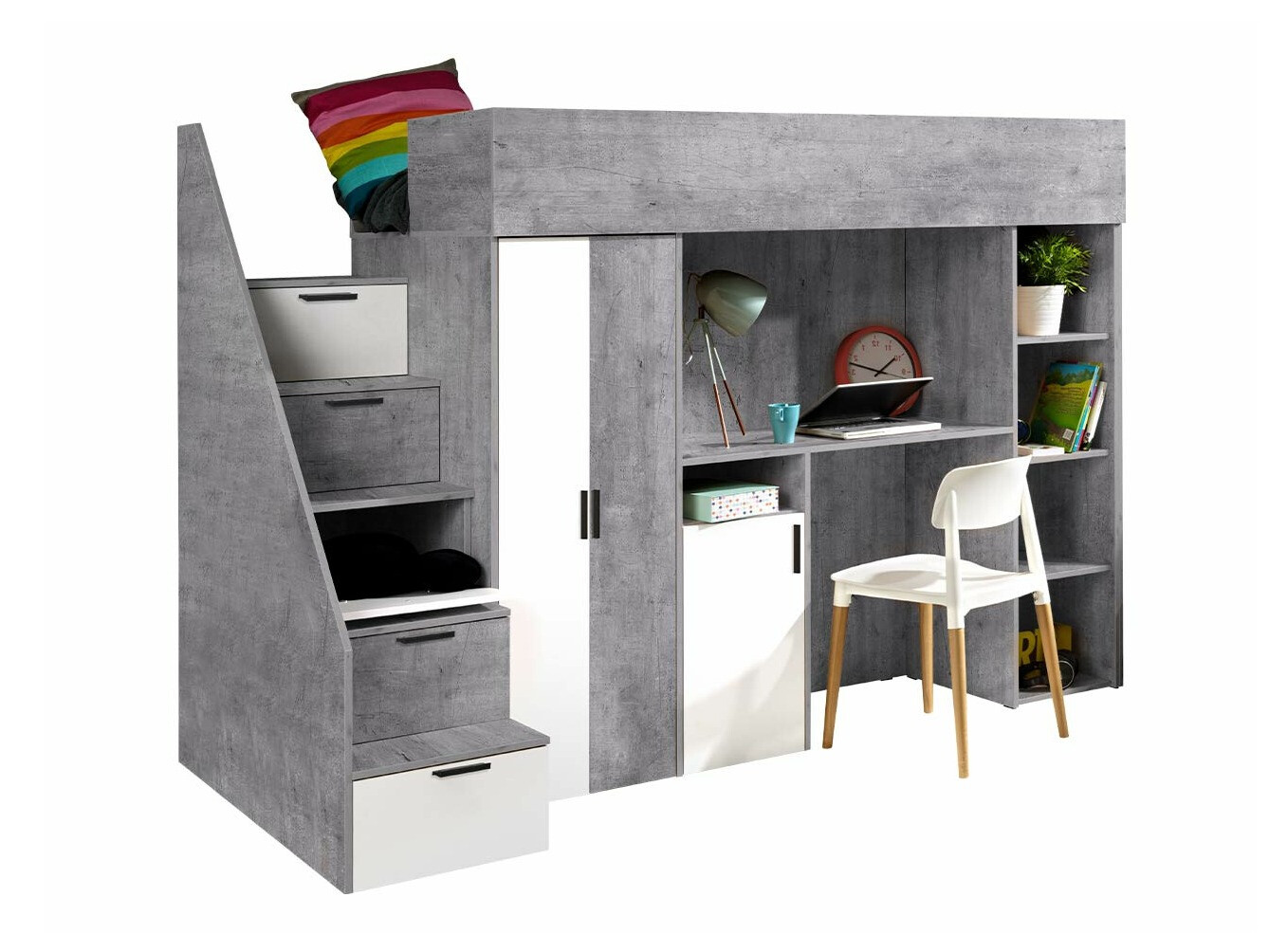 Hoogslapers Hartford 365 (Beton + Wit)