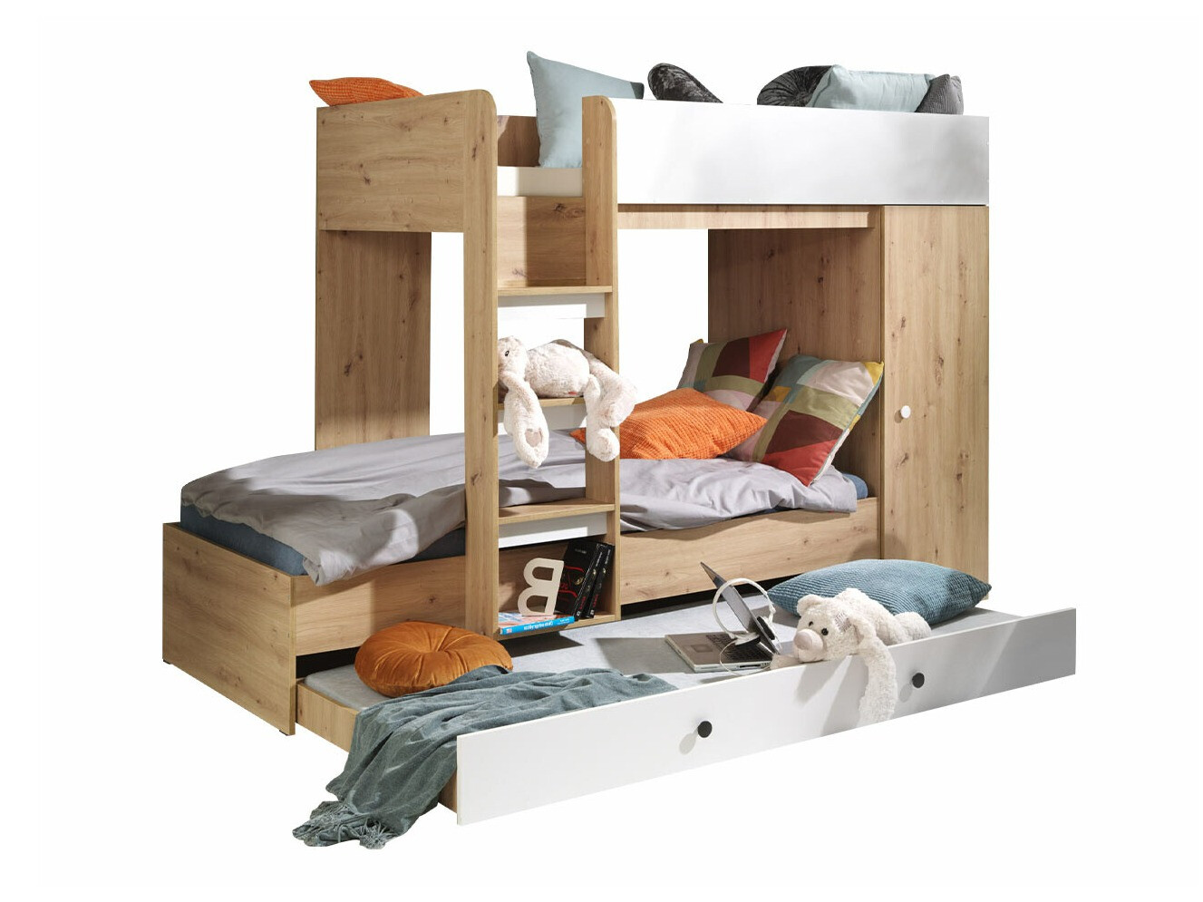Stapelbed Hartford 360 (Artisan eiken + Wit)