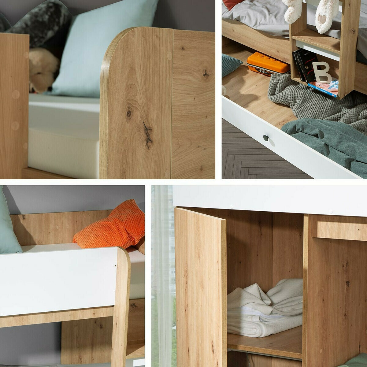 Stapelbed Hartford 360 (Artisan eiken + Wit)