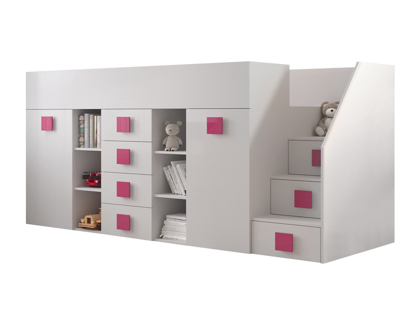 Hoogslapers Hartford 366 (Wit + Glanzend wit + Roze)