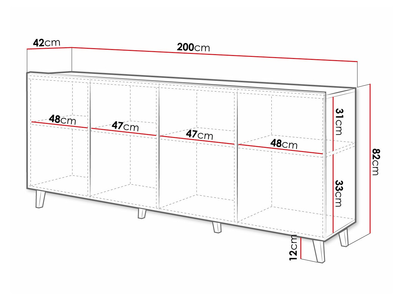Dressoir Charlotte 173 (Wit)