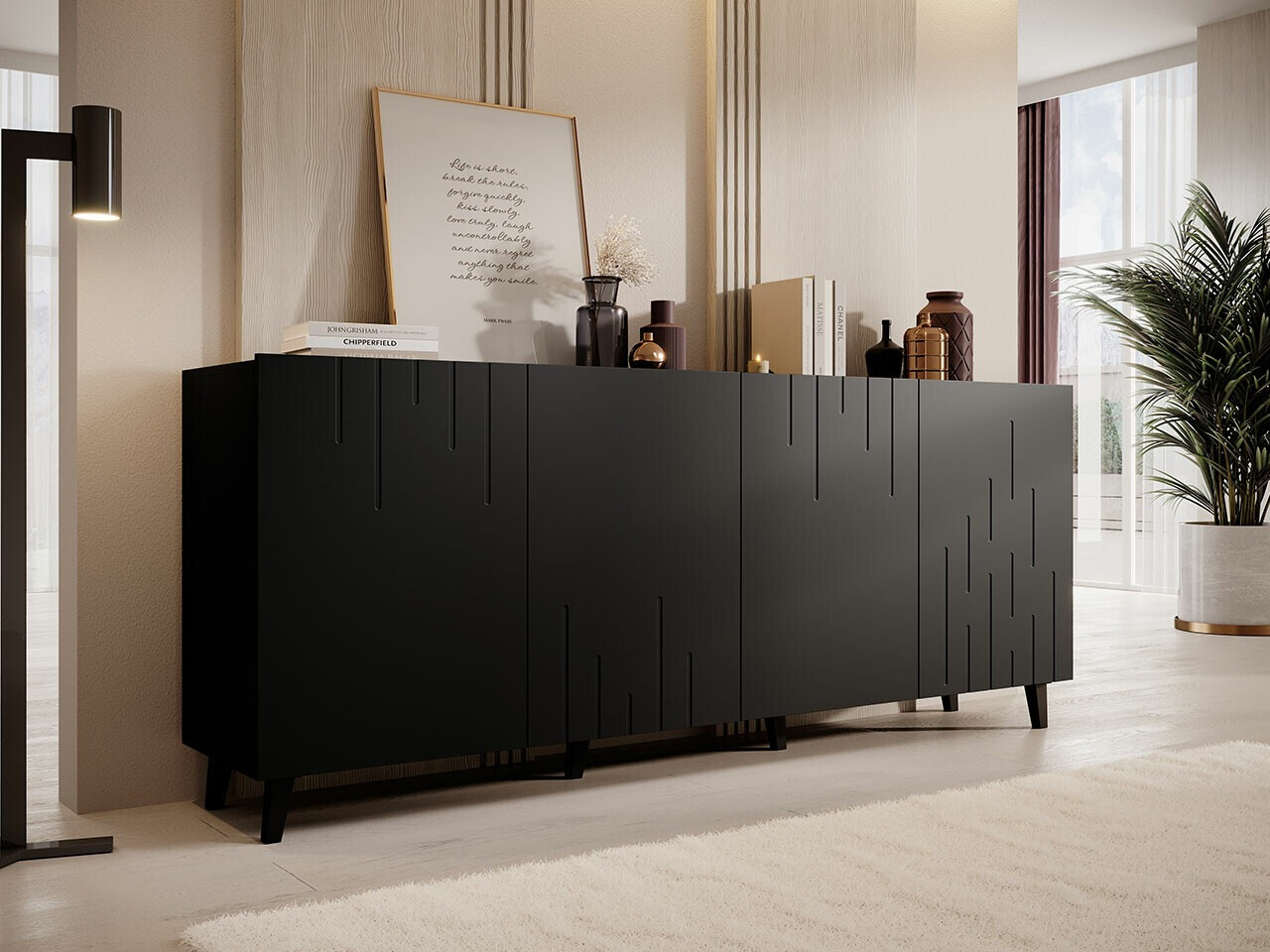 Dressoir Charlotte 175 (Zwart)