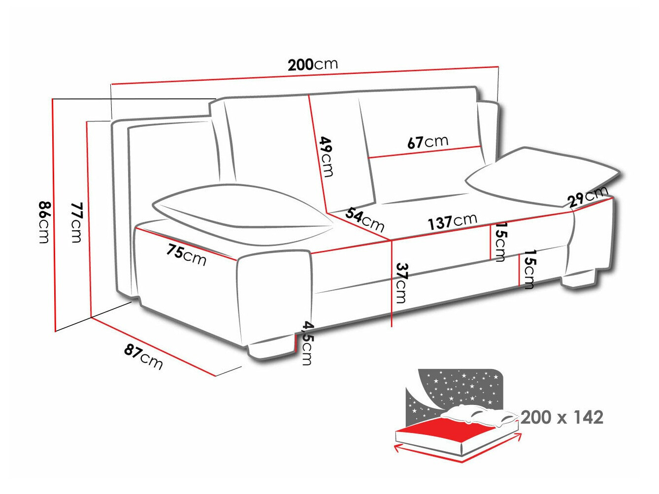 Slaapbank Comfivo 145 (Kronos 09)