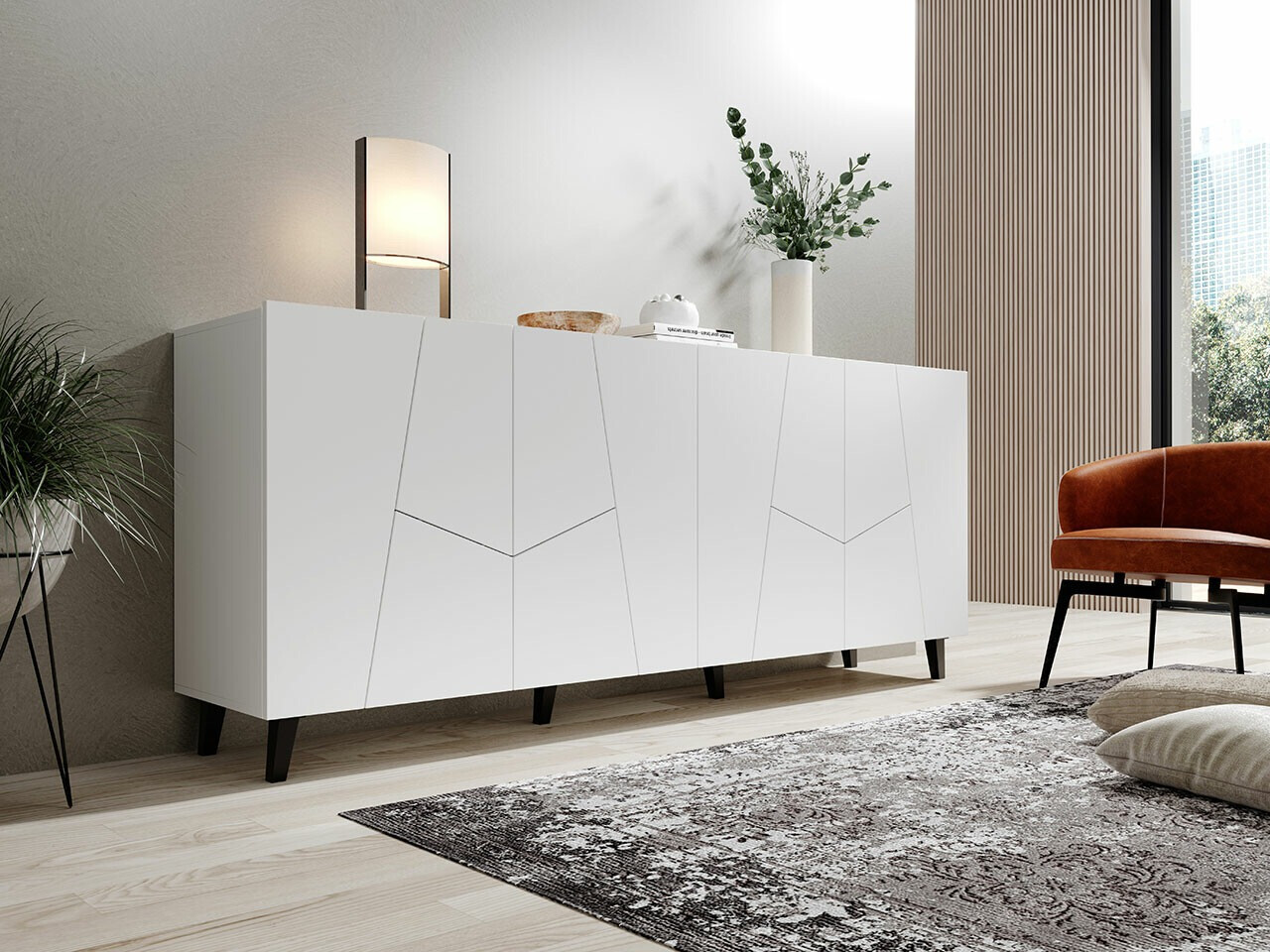 Dressoir Charlotte 180 (Wit + Zwart)