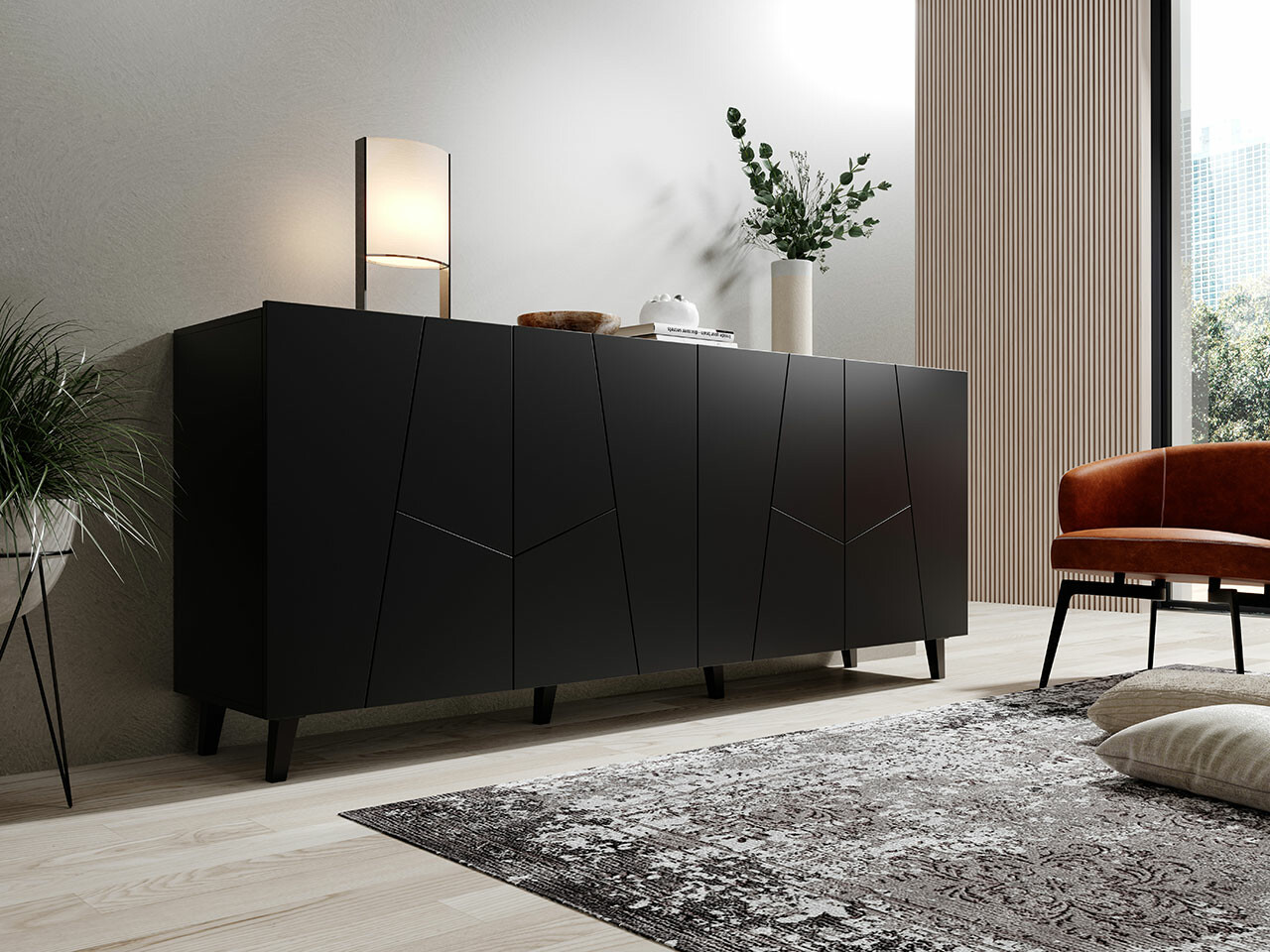 Dressoir Charlotte 180 (Zwart)