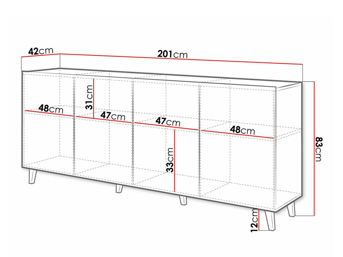 Dressoir Charlotte 180 (Zwart)
