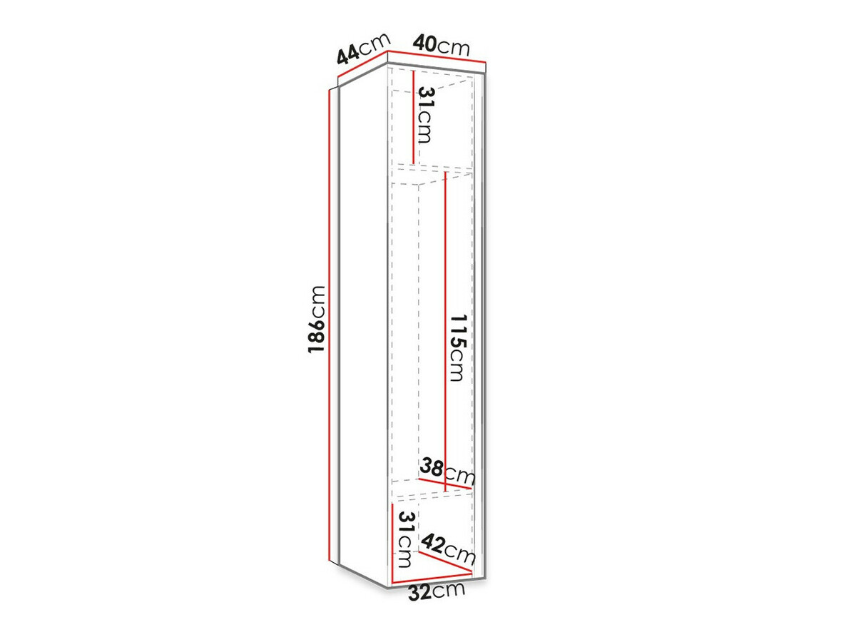 Kledingkast Hartford 369 (Grafiet)
