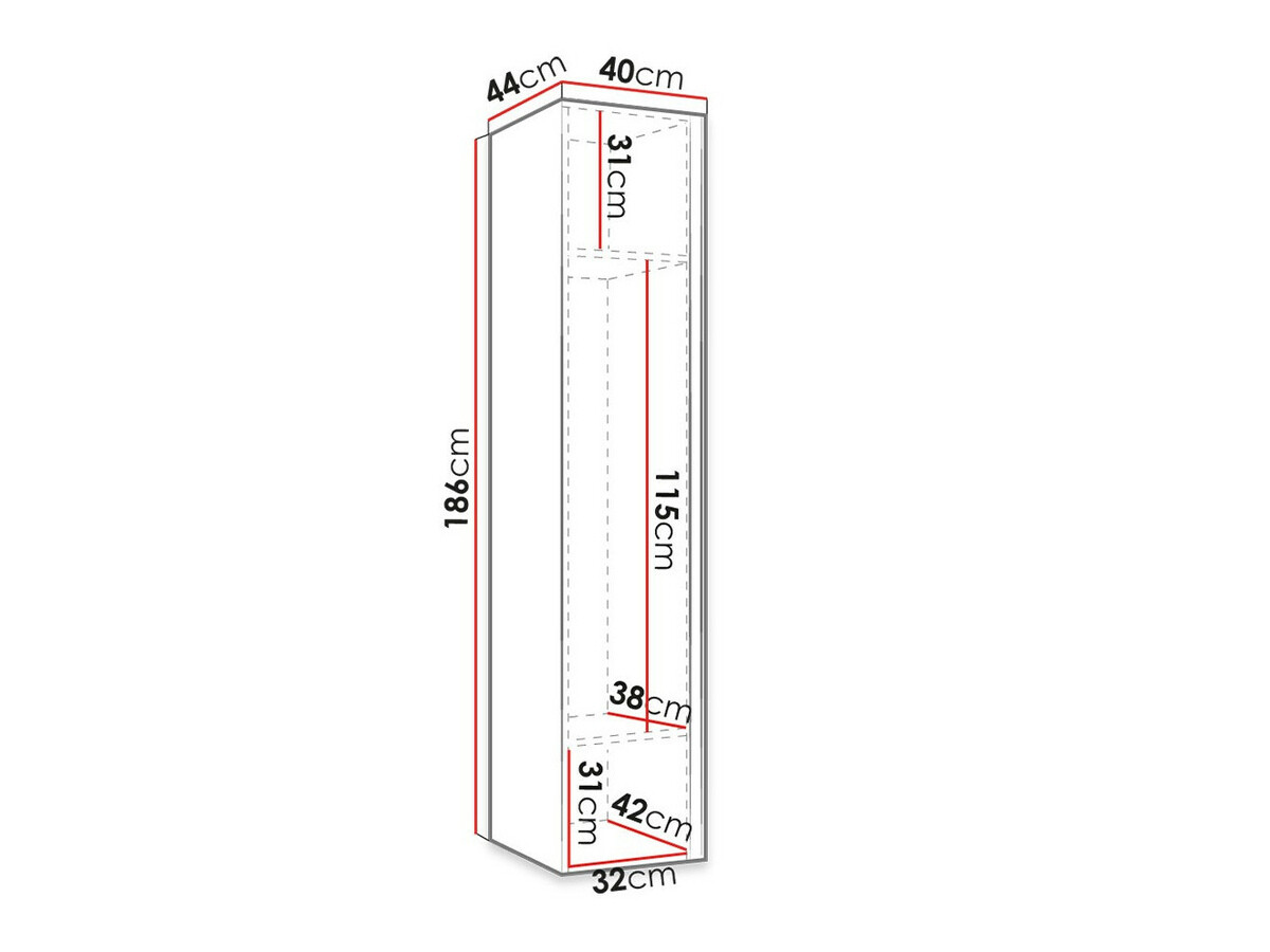 Kledingkast Hartford 370 (Grafiet)