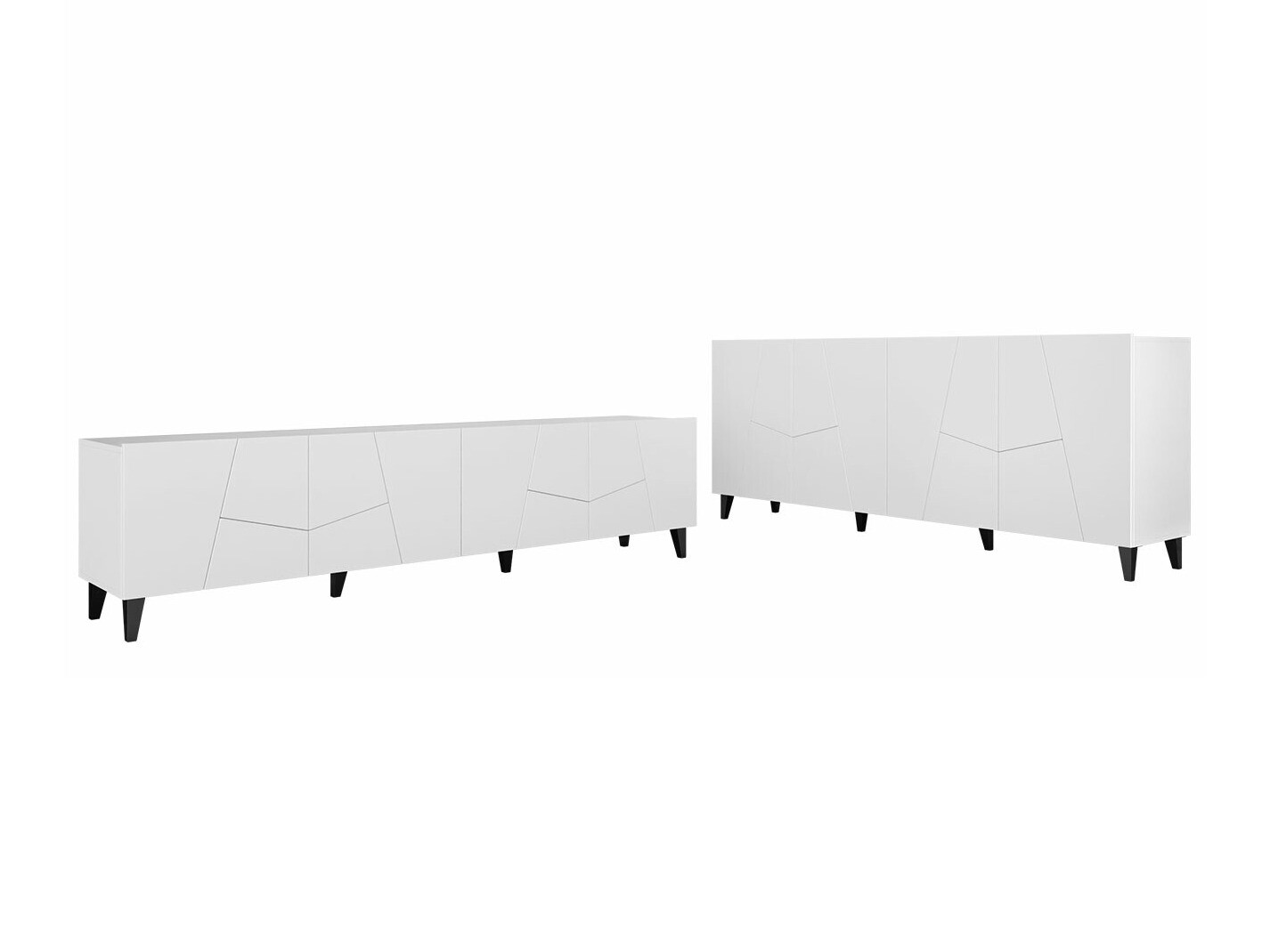 Woonkamerset Charlotte 182 (Wit + Zwart)