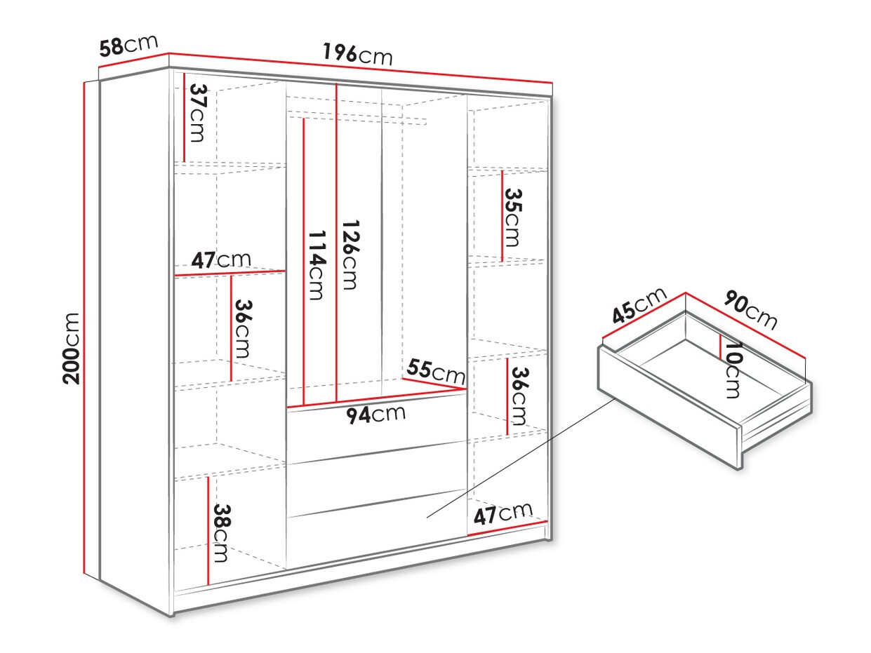 Kledingkast Collis V (Wotan eik)