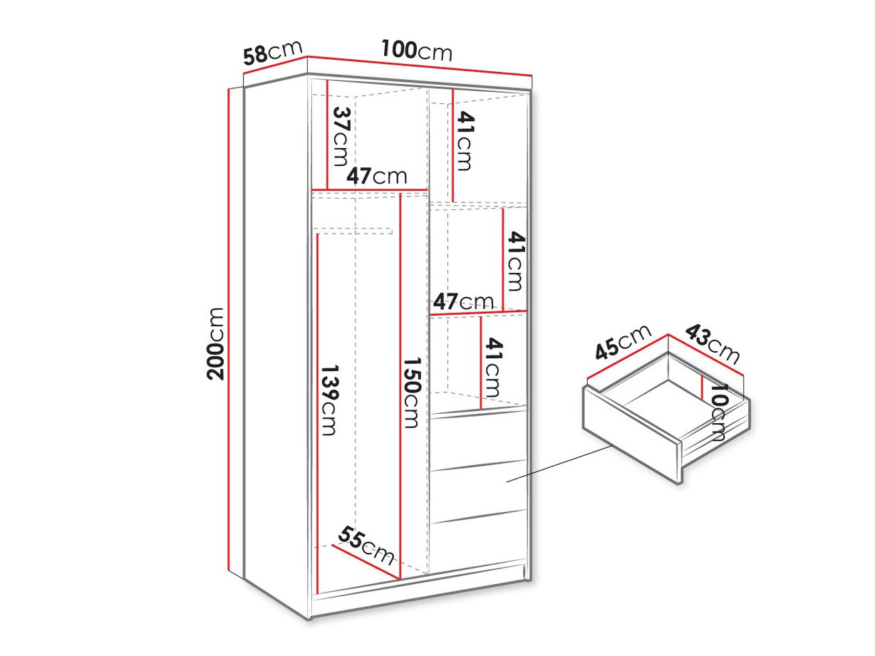 Kledingkast Enolevo 112 (Wotan eik)