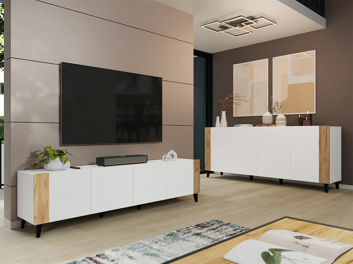 Dressoir Charlotte 183 (Wit + Craft eiken)