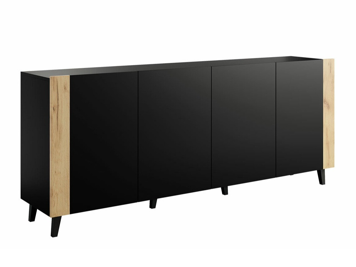 Dressoir Charlotte 183 (Zwart + Craft eiken)