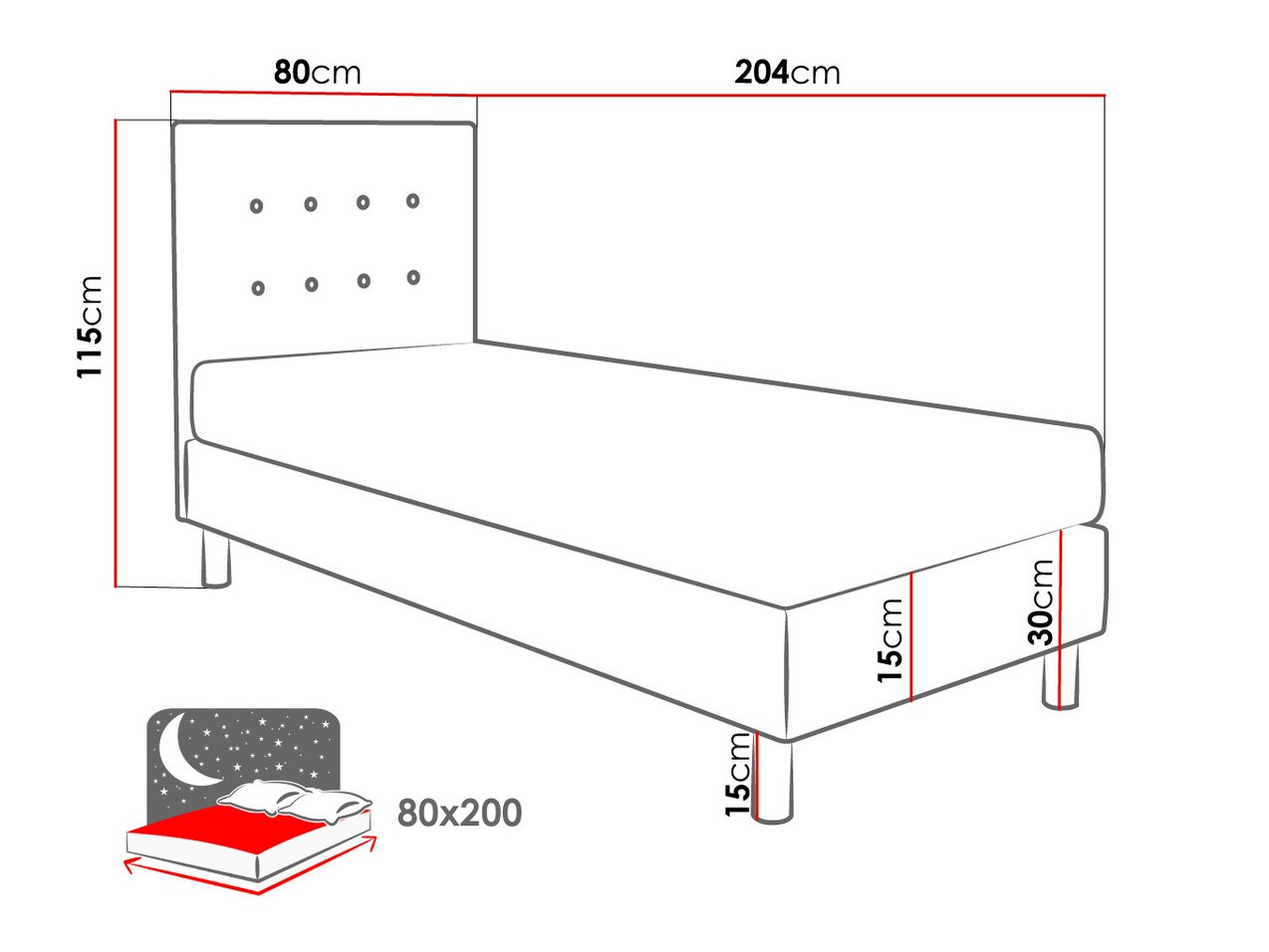 Boxspring Logan 100 (Solo 255)