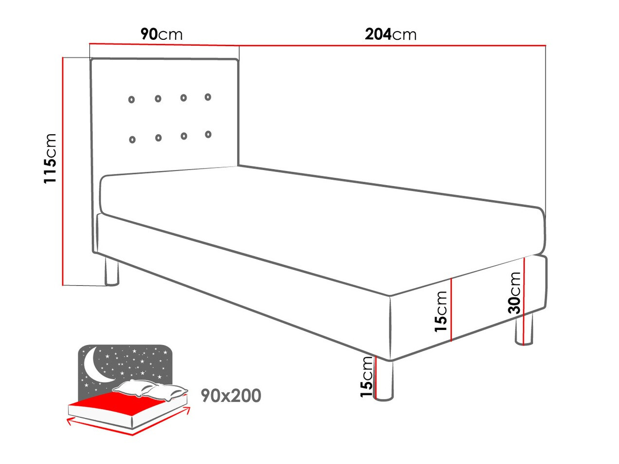 Boxspring Logan 100 (Solo 255)