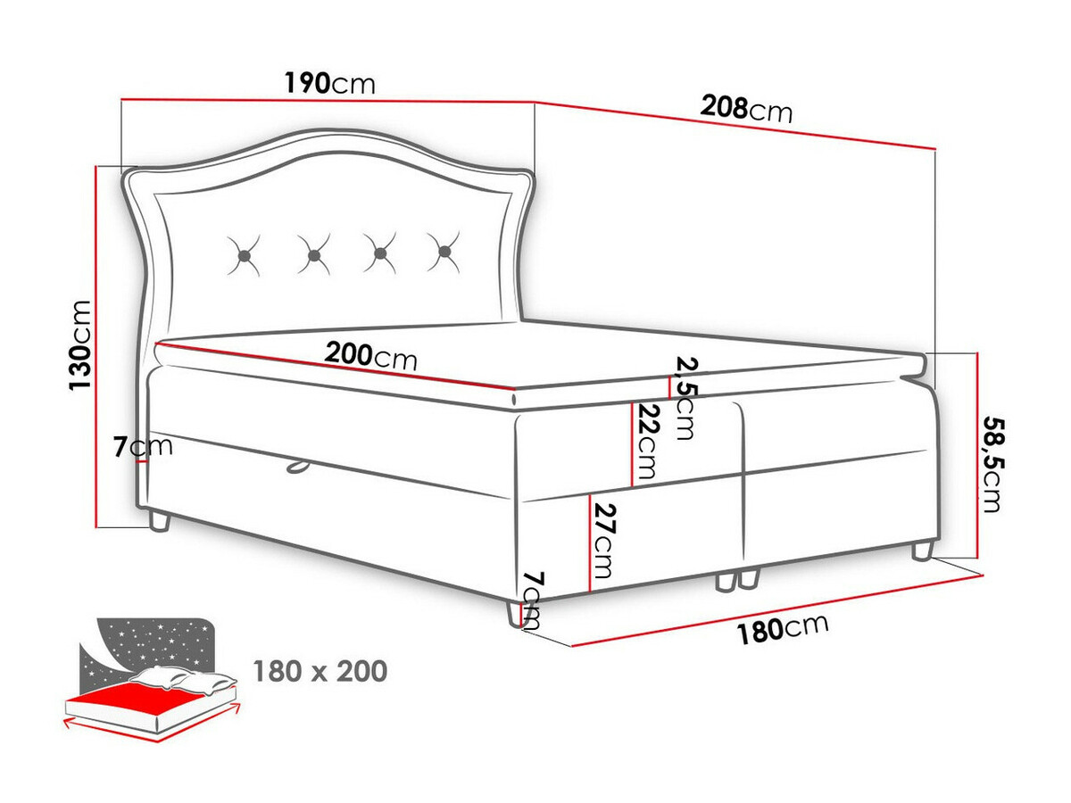 Boxspring Oleum (Magic Velvet 2217)
