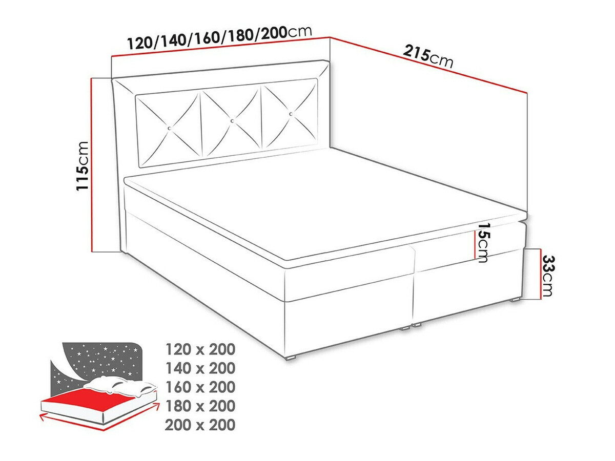 Boxspring Pomona 113 (Victoria 14 865)