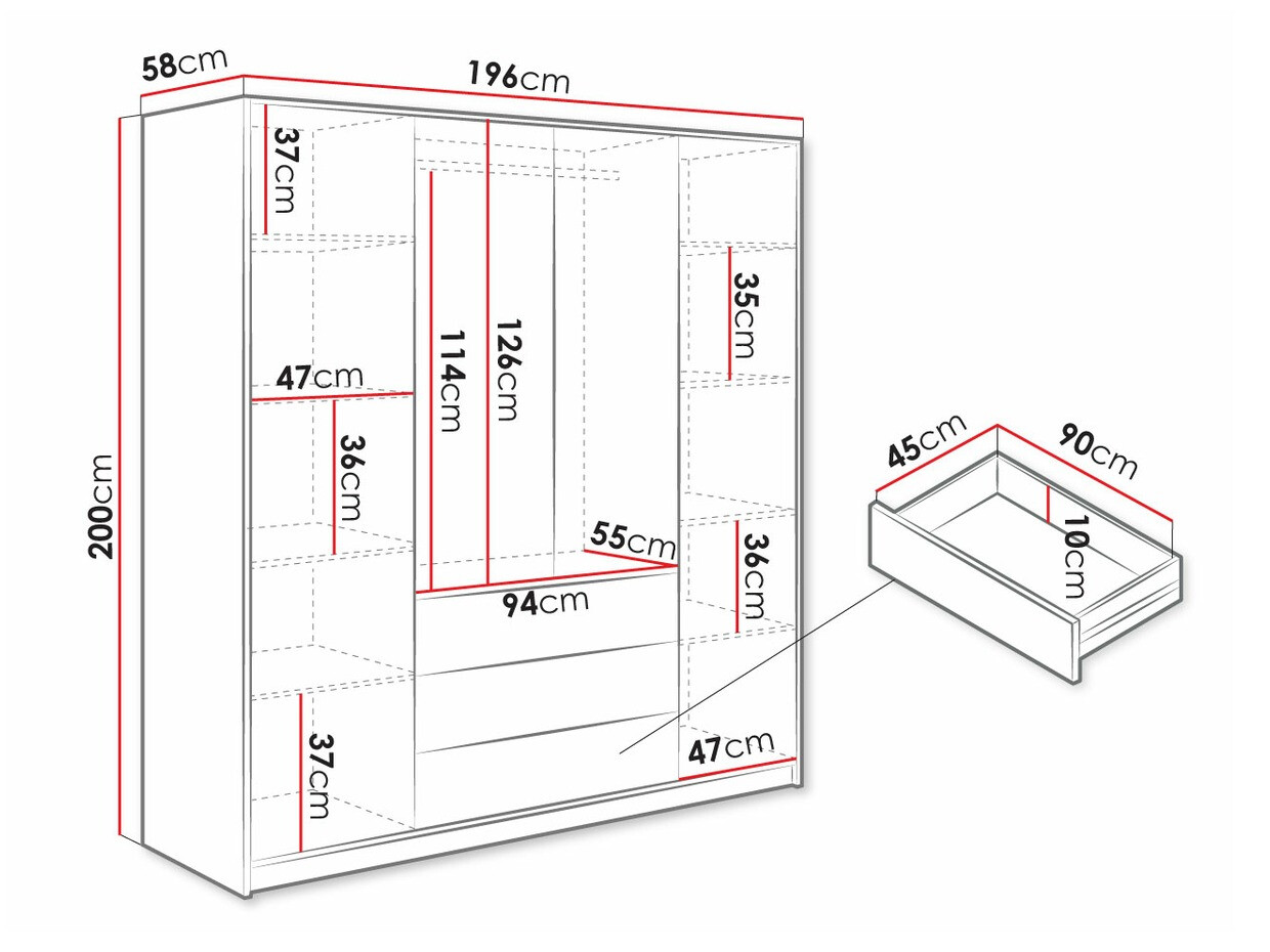 Kledingkast Honolulu 252 (Zwart + Gouden)