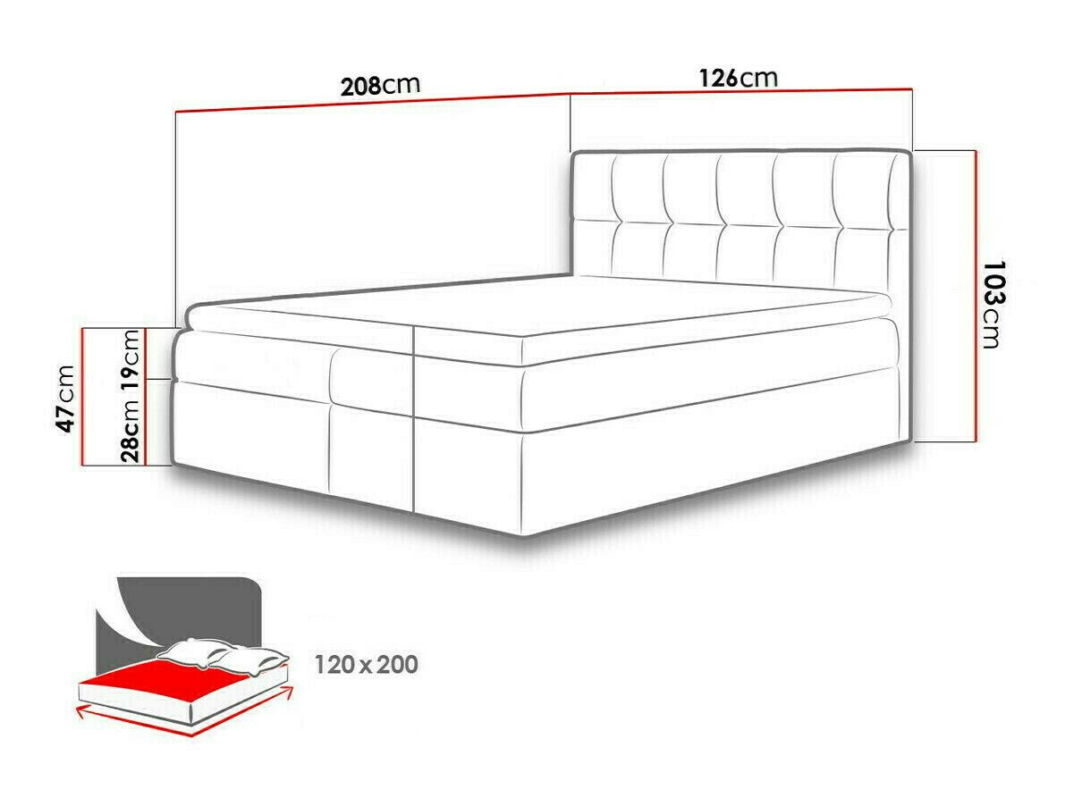 Boxspring Baltimore 128 (Rico 13)