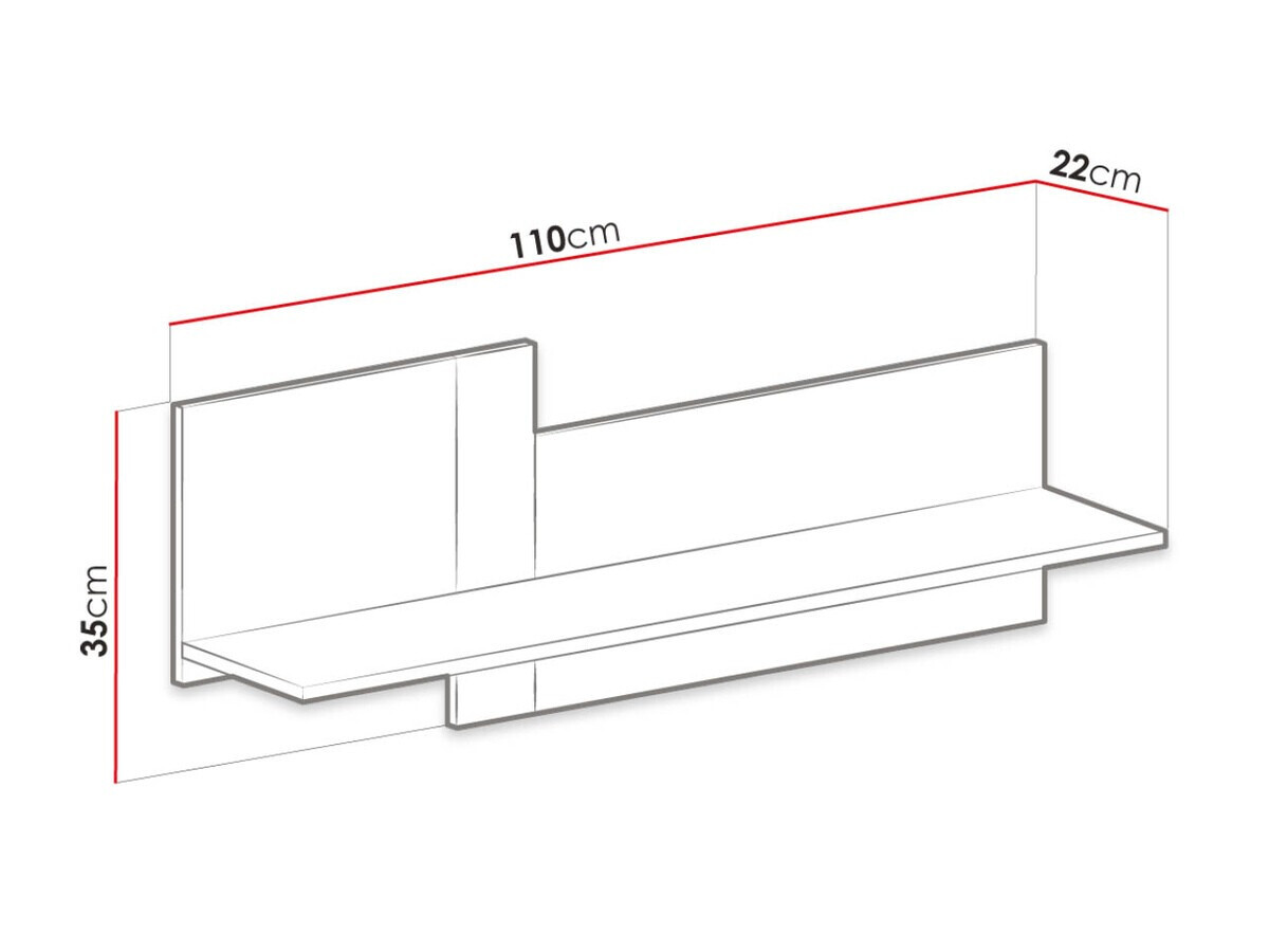 Wandplank Omaha D115 (Gebleekt grenen + Bruin)