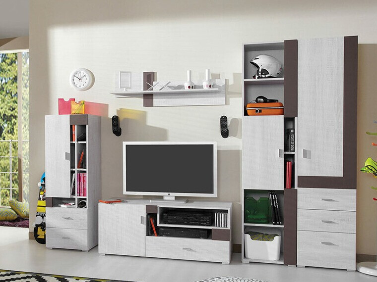 Wandplank Omaha D115 (Gebleekt grenen + Bruin)