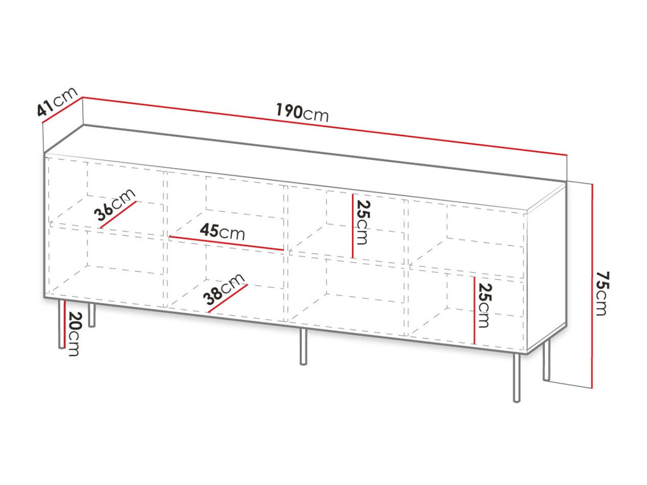 Dressoir Lorelbo 101 (Wit + Zwart)