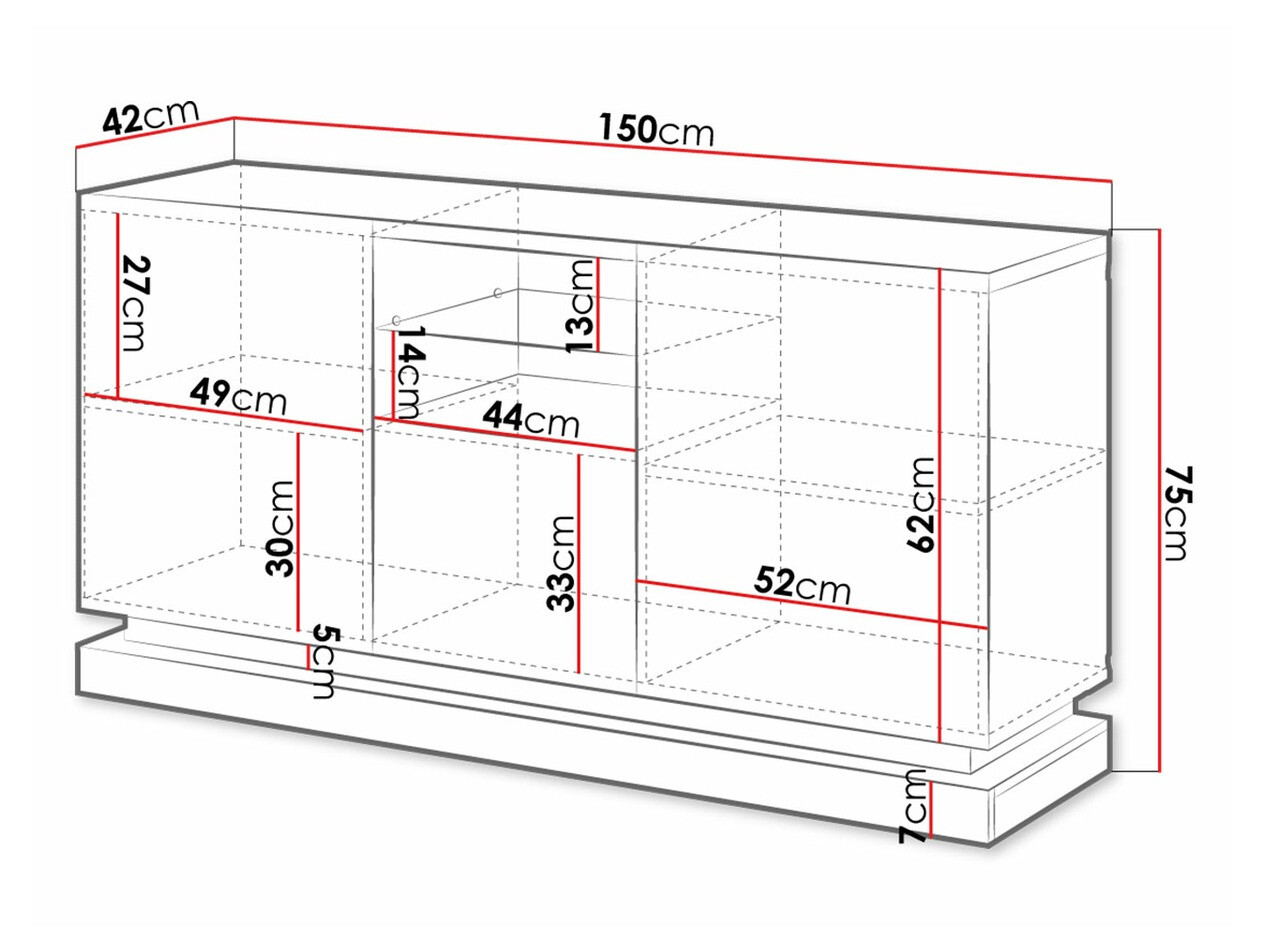 Dressoir Linar (Wit + Glanzend wit)