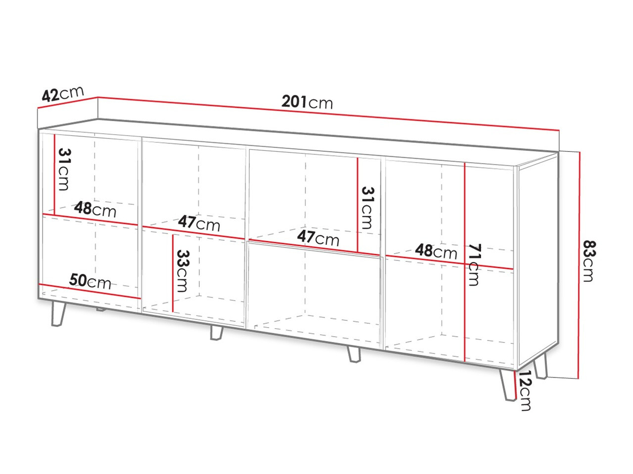 Dressoir Remeta 100 (Antraciet)