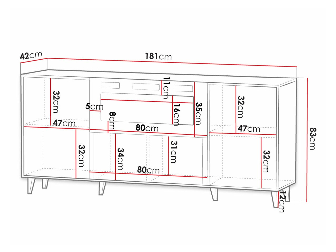 Dressoir Remeta 106 (Antraciet)