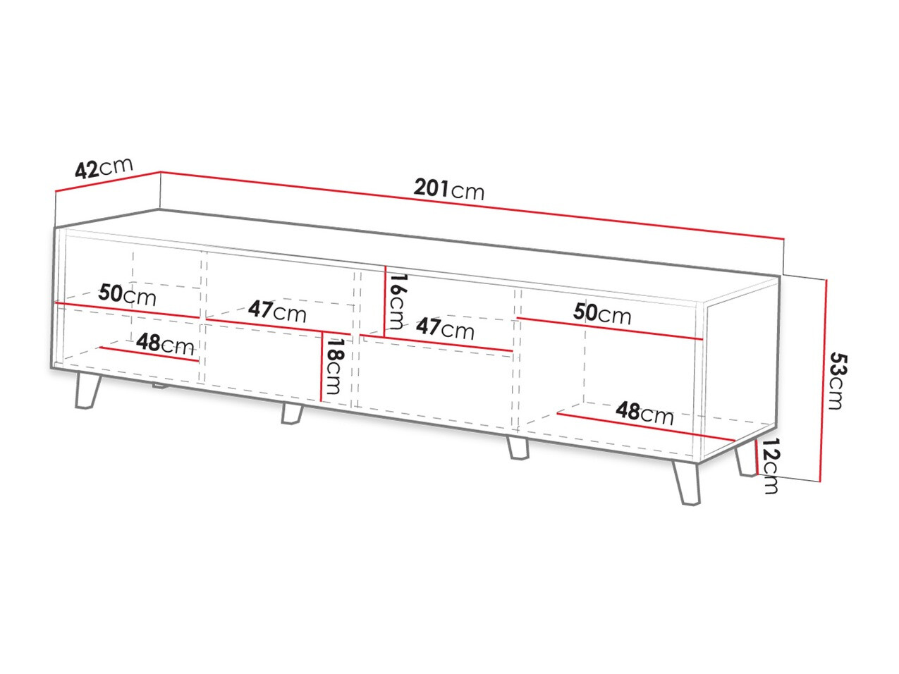 TV-meubel Comes I (Wotan eik)