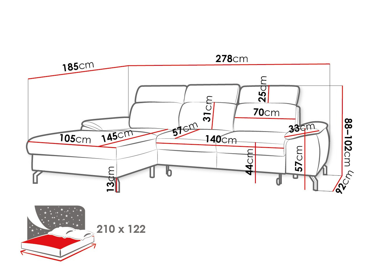 Hoekbank Frisco 101 (Paros 02)
