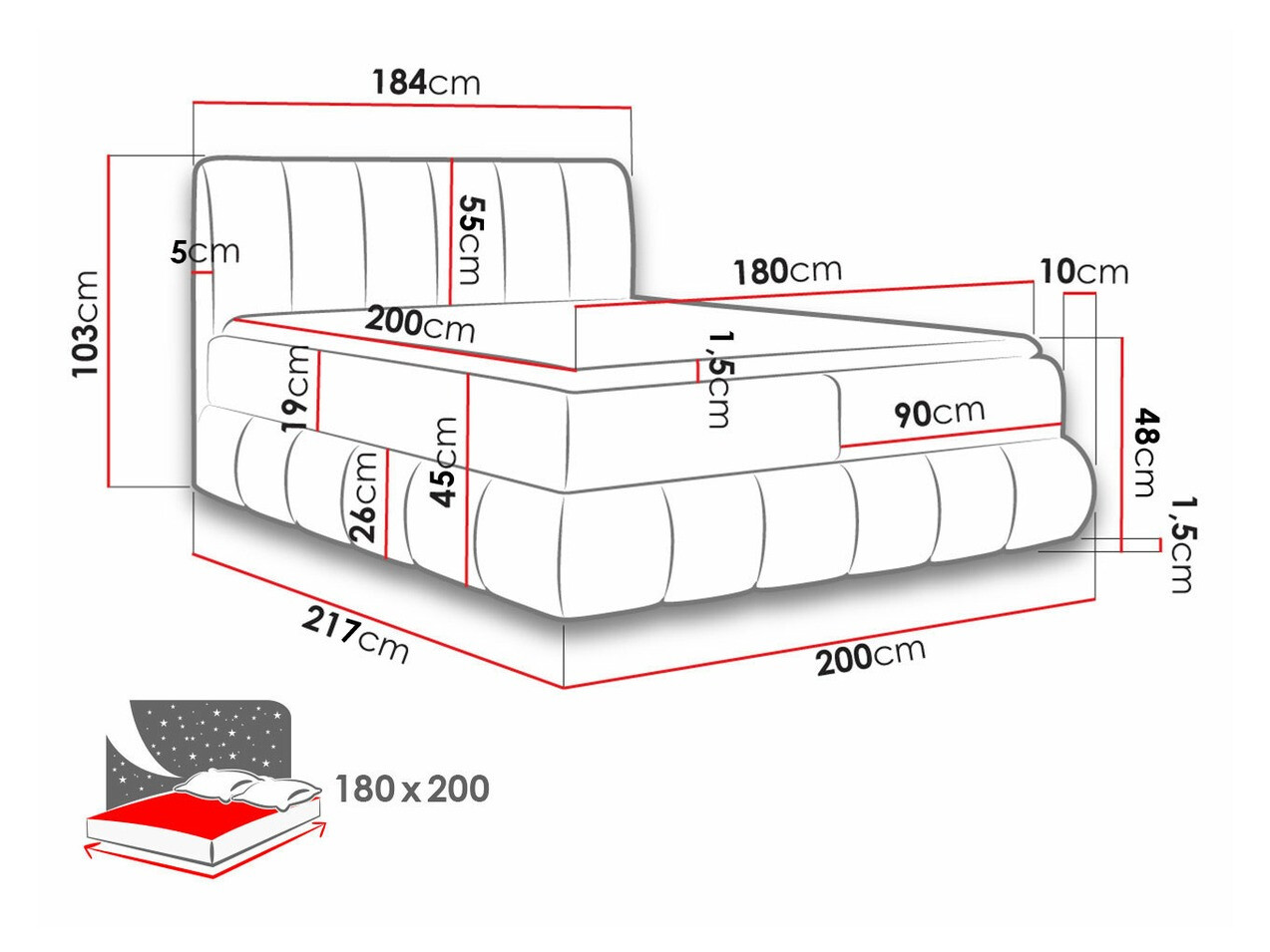 Boxspring Baltimore 152 (Kronos 09)