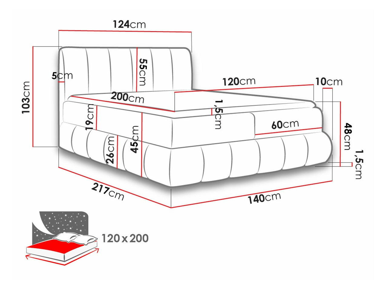 Boxspring Baltimore 152 (Kronos 26)