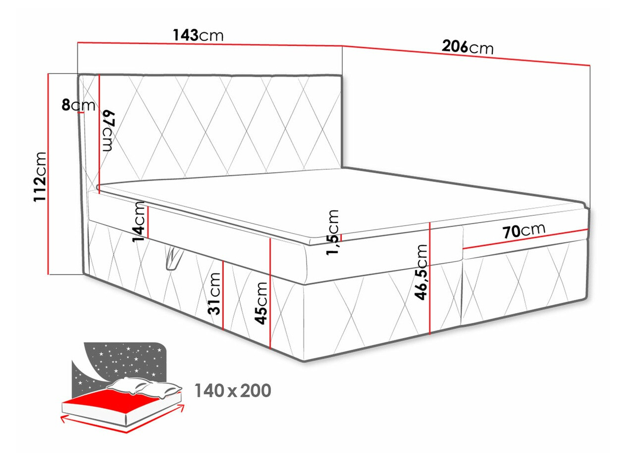 Boxspring Comfivo Avis (Magic Velvet 2288)