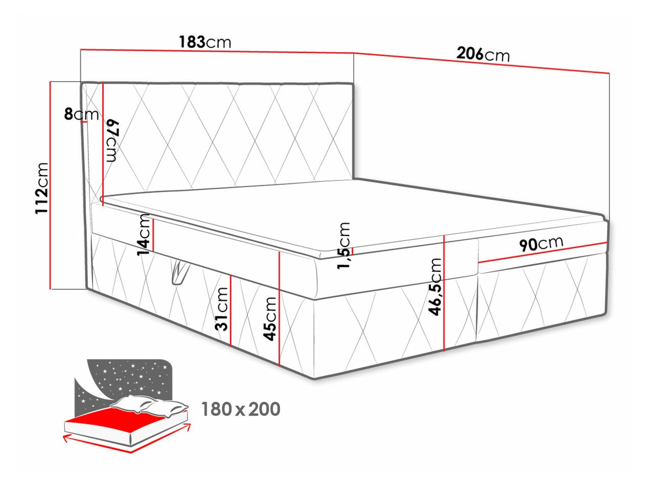 Boxspring Comfivo Avis (Magic Velvet 2288)