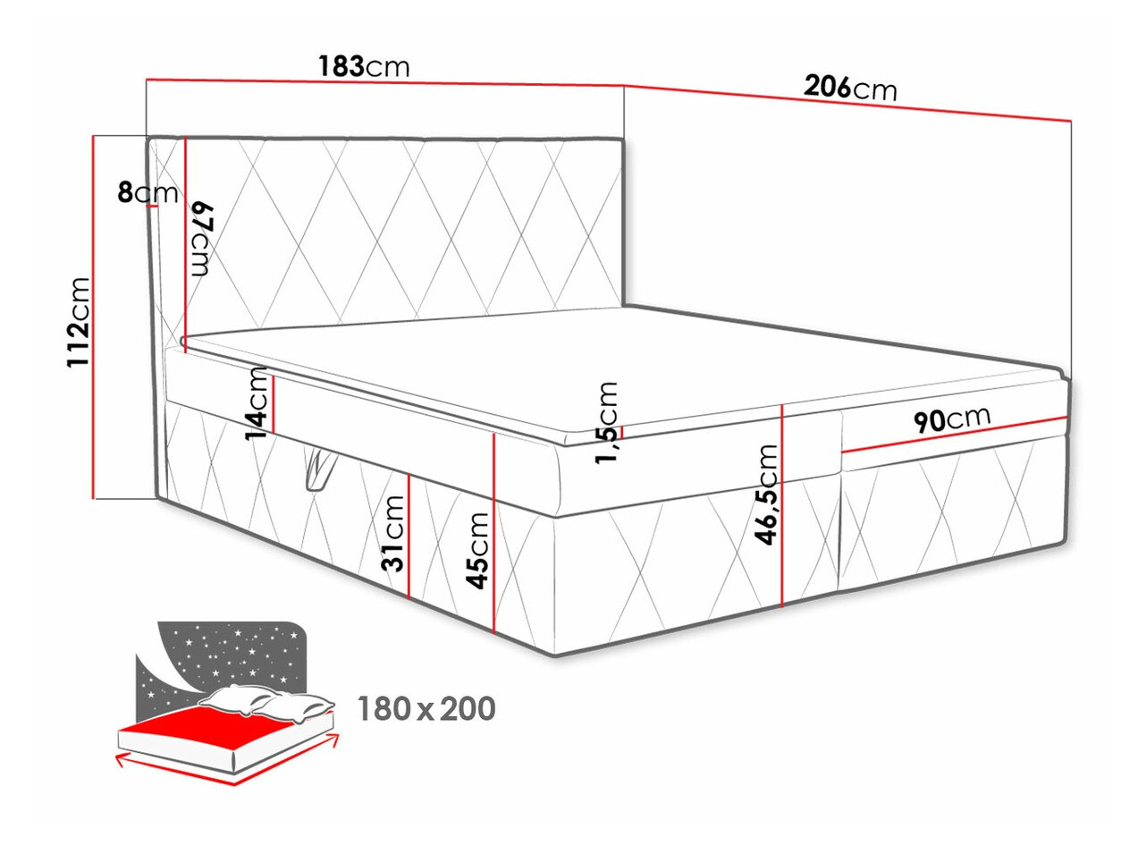 Boxspring Comfivo Avis (Magic Velvet 2299)