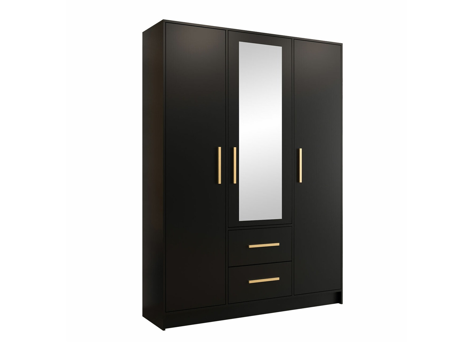 Kledingkast Hartford 373 (Zwart + Gouden)