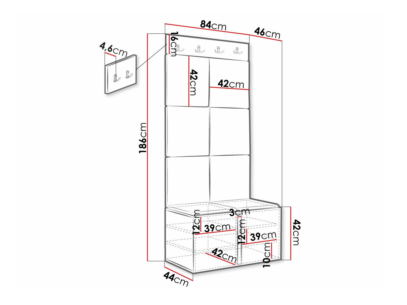 Gangmeubelset Hartford 375 (Wit)