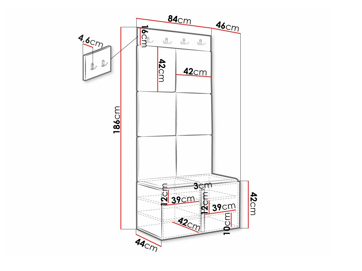 Gangmeubelset Hartford 375 (Wit)