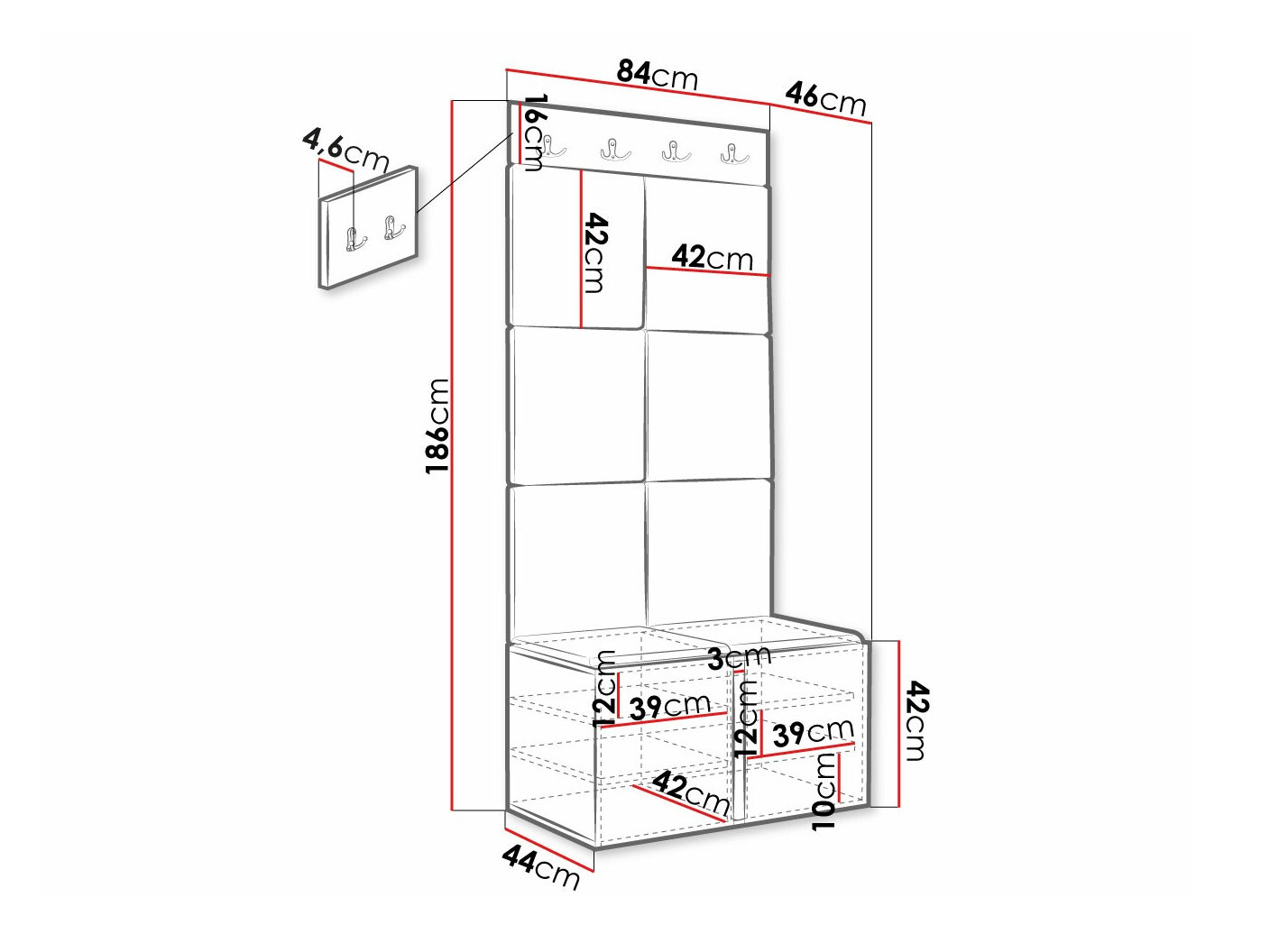 Gangmeubelset Hartford 375 (Zwart)