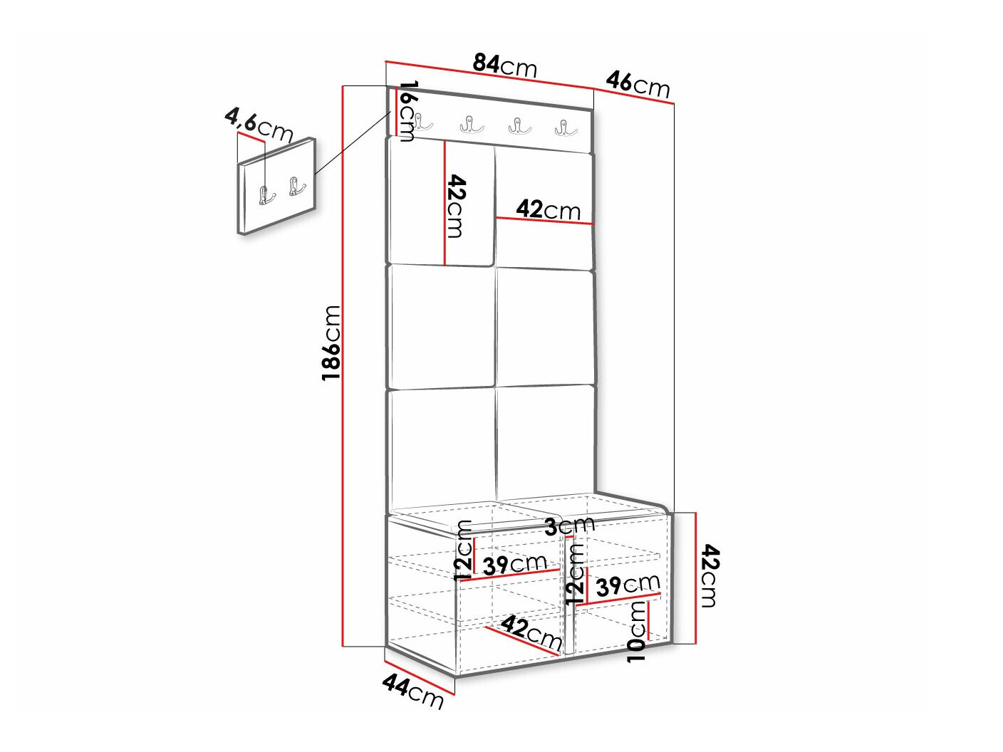 Gangmeubelset Hartford 375 (Zwart)