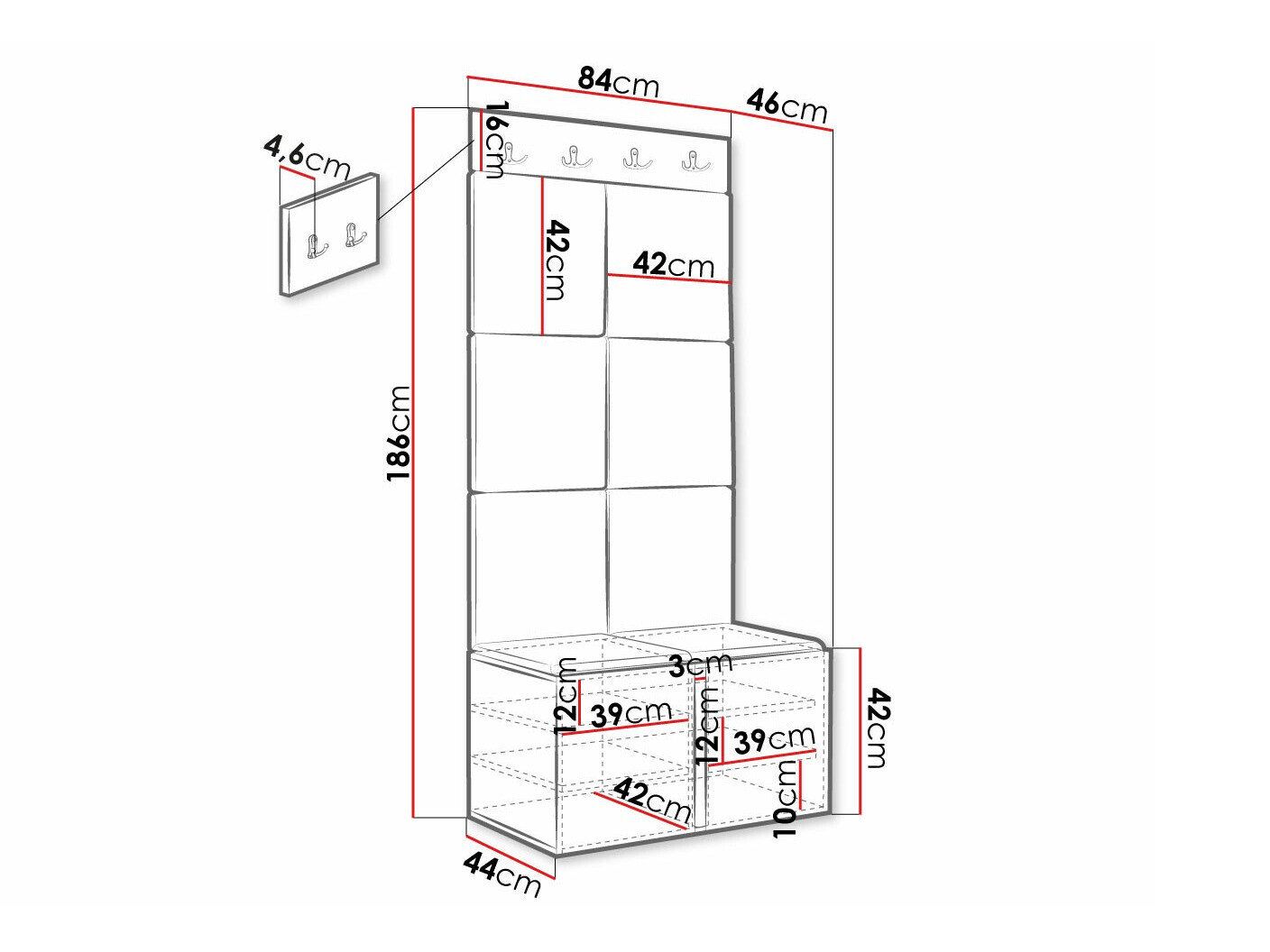 Gangmeubelset Hartford 375 (Zwart)