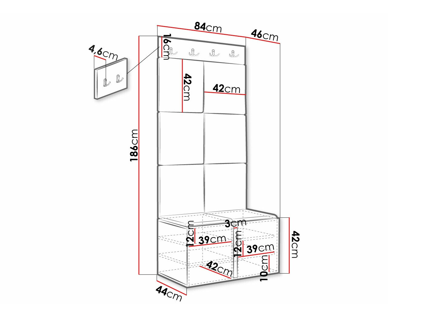 Gangmeubelset Hartford 375 (Zwart)
