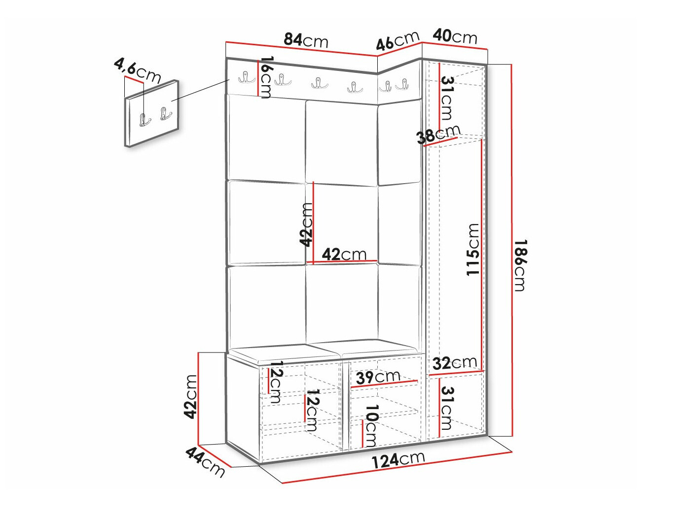 Gangmeubelset Hartford 377 (Wit)