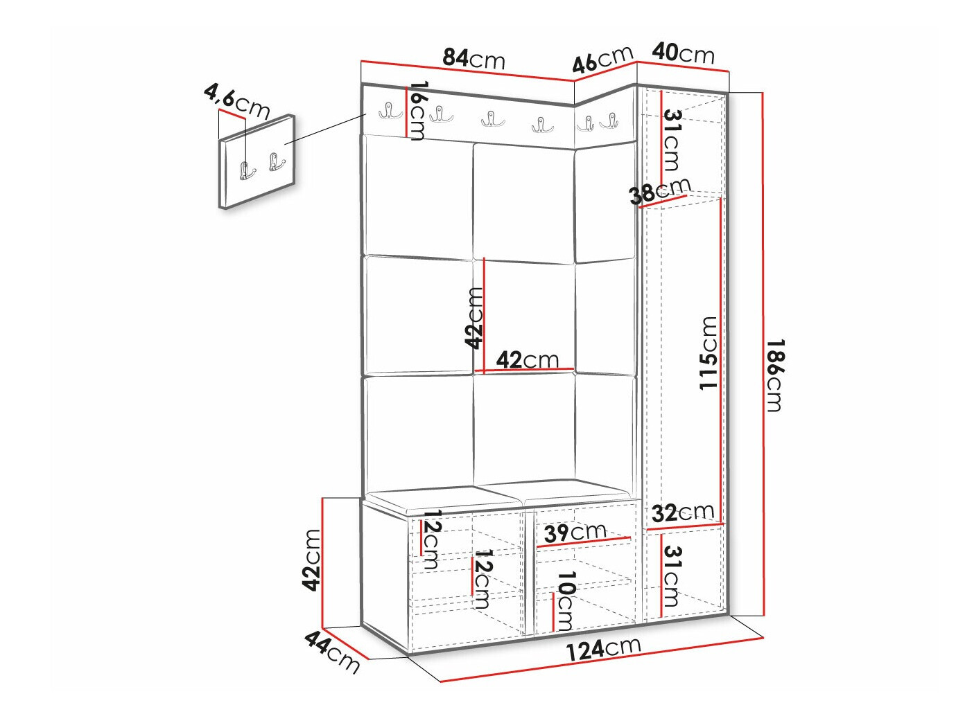 Gangmeubelset Hartford 377 (Wit)